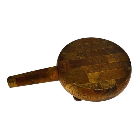 VTG Mid-Century Modern Dansk WOOD CHEESE BOARD & Integrated Spreader Handle 60s - Picture 10 of 11